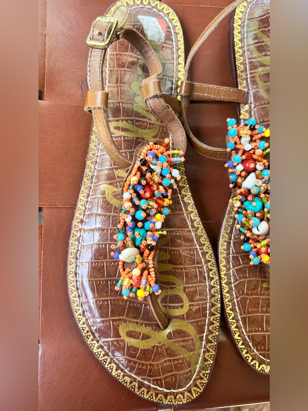 Sam Edelman Gabrielle beaded tropical sandals - Picture 3 of 7